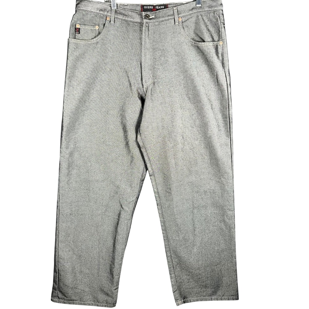Guess Jeans Urban Fit Mens 40x32 Grey Vintage 90s Relaxed Baggy Denim Pants
